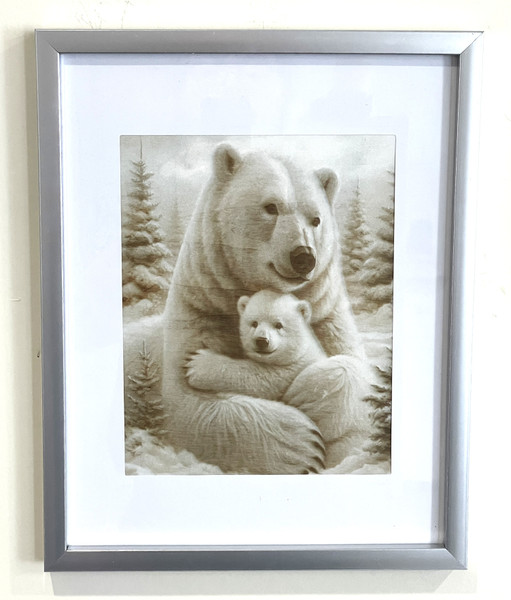 Wall Art - Words of Wisdom / HD-WAWI-8000: Engraved Image: Polar Bear and Cub - 8 x 11 Engraving