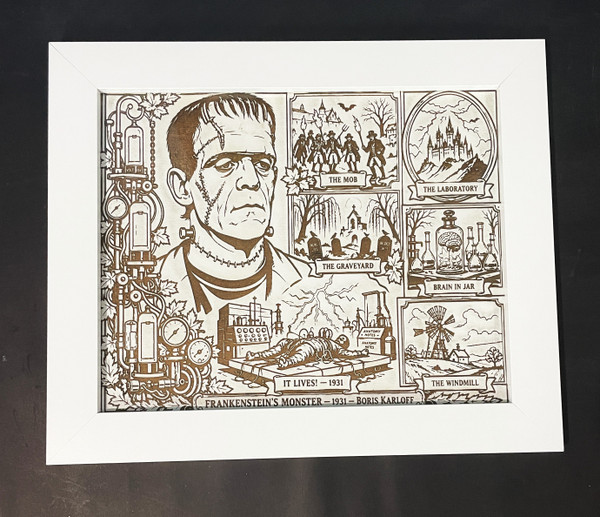 Wall Art - Words of Wisdom / HD-WAWI-9201: Frankenstein (Natural) - Laser Engraved Panel