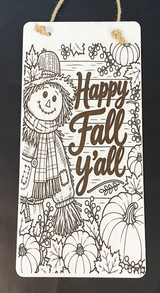 Wall Art - Words of Wisdom / HD-WAWI-9311: Happy Fall Y'all (Natural) - Laser Engraved Panel