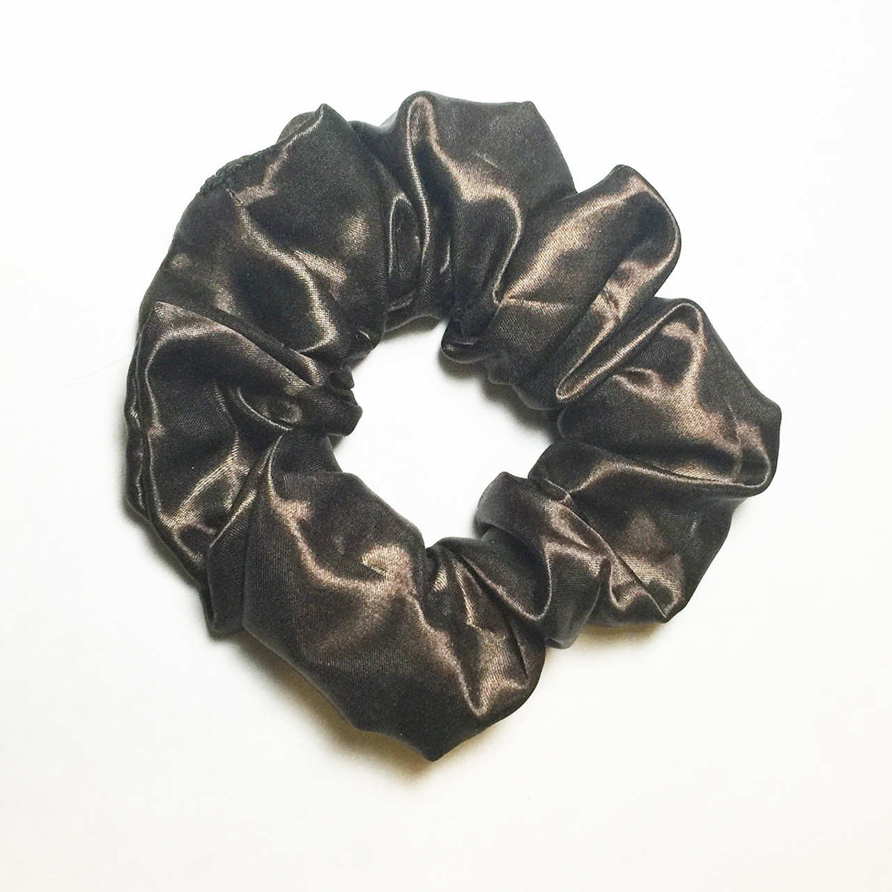 Solid Brown Satin Scrunchie - The Natural Hair Shop