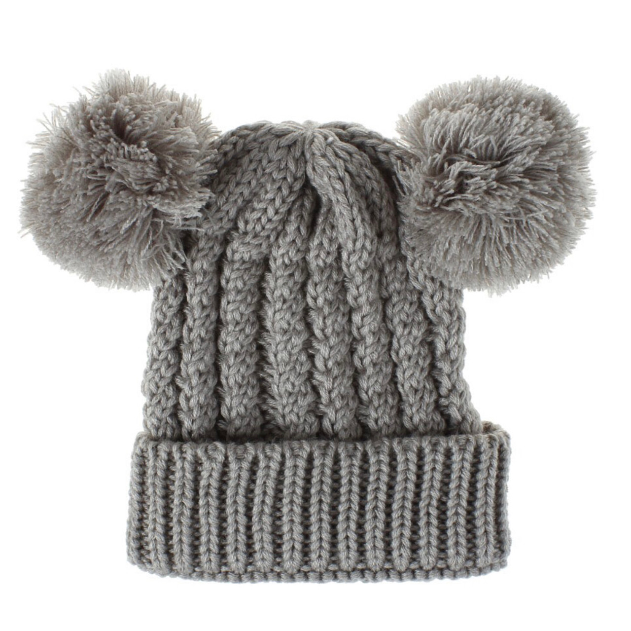 Bobble Knit Satin Lined Winter Hat For Kids Grey The Natural