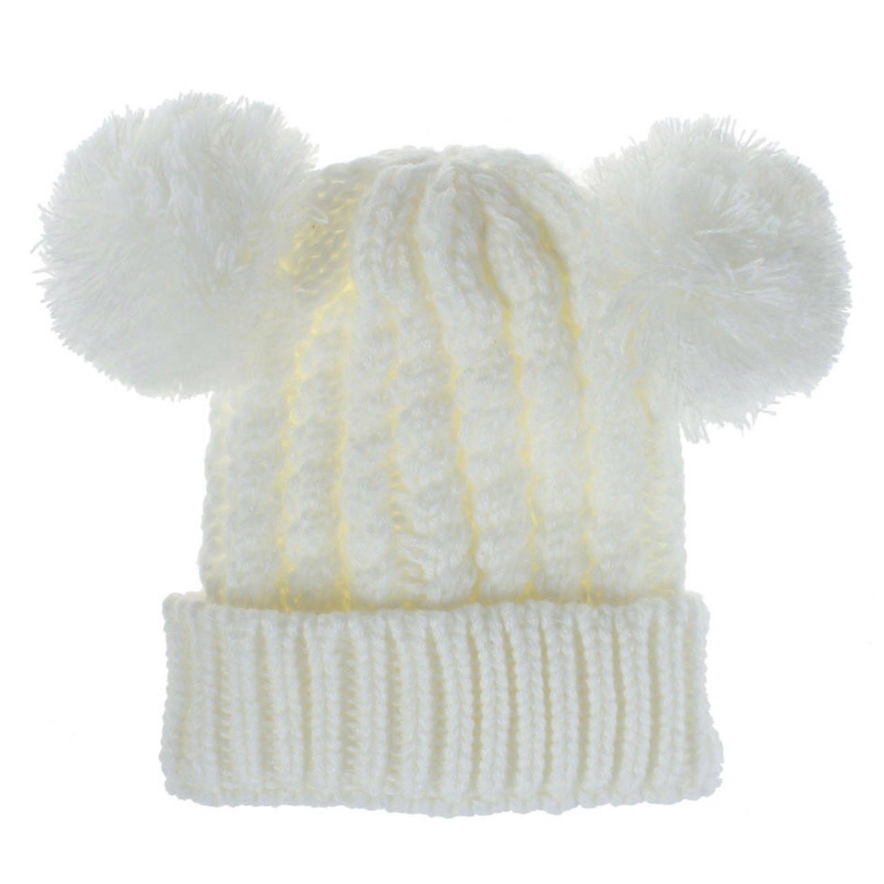 Bobble Knit Satin Lined Winter Hat For Kids Cream The Natural