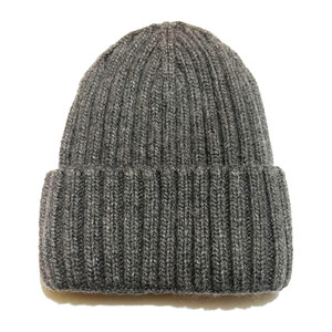 Adult Cashmere Satin Lined Beanie Hat - Grey Adult Cashmere Satin Lined Beanie Hat - Grey