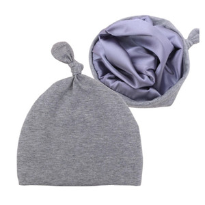 Infant Tie Satin-Lined Hat - Grey Infant Tie Satin-Lined Hat - Grey