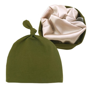 Infant Tie Satin-Lined Hat - Army Green Infant Tie Satin-Lined Hat - Army Green
