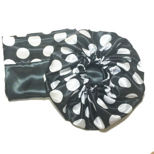 Oreo Cookie Reversible Satin Bonnet and Pillowcase Set Oreo Cookie Reversible Satin Bonnet and Pillowcase Set