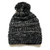 Kid's Satin-Lined Pom Knit Hat - Black and White Kid's Satin-Lined Pom Knit Hat - Black and White