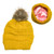 Adult Satin-Lined Pom Hat - Mustard Adult Satin-Lined Pom Hat - Mustard
