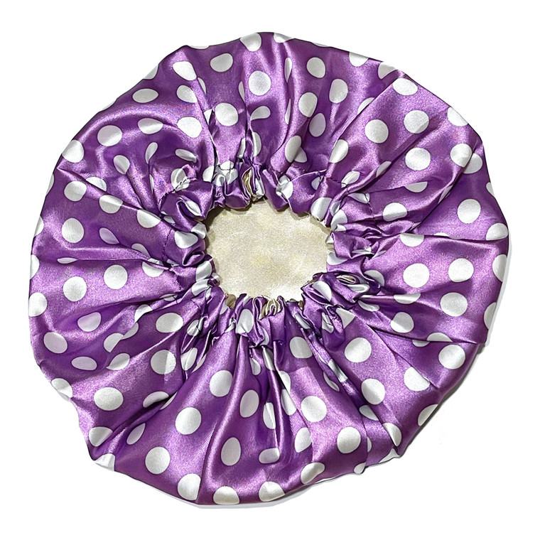 Adjustable Satin Baby Bonnet - Purple Pops
