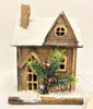 Beautiful Wooden Christmas Cabin with Lights - Small - 21cm High