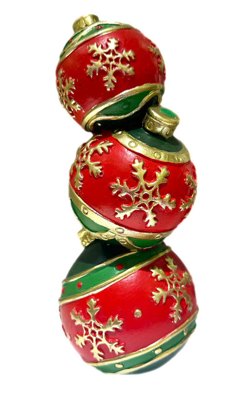 Bauble Stack - Red / Green / Gold Resin Premium MEDIUM 24cm ...