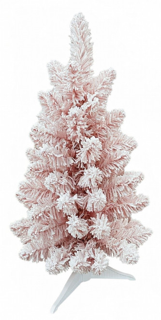 Christmas Tree - Flocked PINK Unlit 60cm