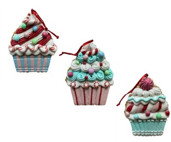 Christmas Ornament - CUPCAKE Set of 3 - 11*6cm