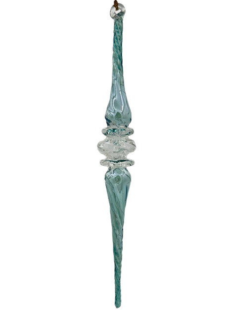 Twilight Icicle Glass Ornament - Luster Green - 18cm