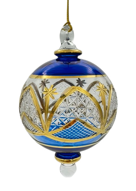 Starcrest Glass Ball Ornament - Cobalt Blue - 14cm