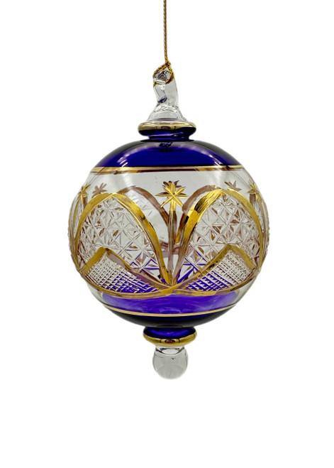 Starcrest Glass Ball Ornament - Deep Organic Purple - 14cm