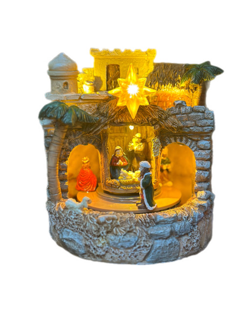 Nativity - ROTATING WISE MEN LIGHTS AND SOUND 20CM