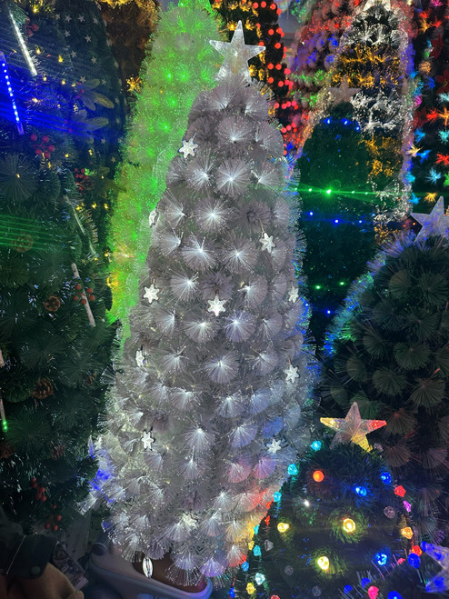 Christmas tree - FIBRE OPTIC - WHITE 150CM