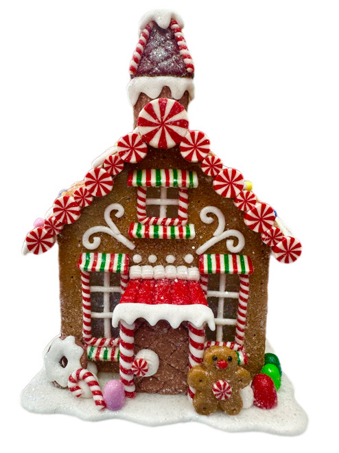 Gingerbread House - HOUSE WITH RED AWNING 15CM