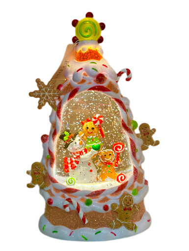 Lantern - Gingerbread with Snowman 24cm