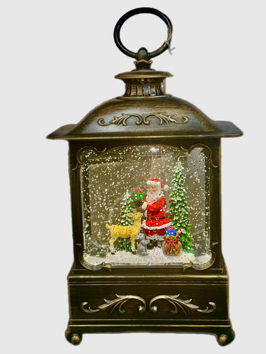 Lantern - Santa & Deer 20cm