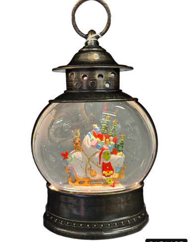 Lantern - Grinch Sleigh with Sack 26cm