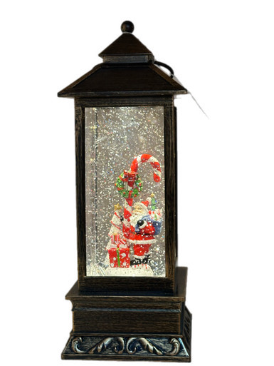 Lantern - SANTA WITH CANDY CANE 27*10cm