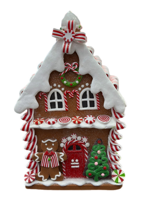 Gingerbread House - Red Door - 20cm