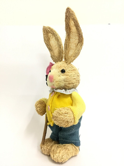 35cm BUNNY WITH BUTTERFLY NET - YELLOW MALE