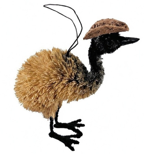Gorgeous Bristlebrush EMU wearing an Aussie Akubra Hat!! 9cm