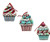 Christmas Ornament - CUPCAKE Set of 3 - 11*6cm