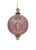 Snowfall Crest Glass Ball Ornament - Luster Pink - 14cm