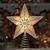 Christmas Tree Star - 5 Point CHAMPAGNE With Warm White LED Lights 30cm