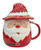 Christmas Mug - SANTA FACE CHRISTMAS MUGS (4 Asst) with Ceramic Lids 13cm