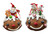 Christmas Ornament - Pudding with Santa and Snowman (Set of 2 Asst) - 13cm