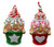 Christmas Ornament - Gingerbread Green & Red Bucket (Set of 2 Asst) - 12cm