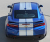 Silver Hood Stripes on Blue Camaro - 2019 Camaro Racing Rally Stripes TURBO RALLY 19 2019-2020