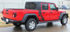 Side of red OMEGA SIDES : Jeep Gladiator Side Door Star Decals Vinyl Graphics Stripe Kit for 2020-2021 2022 2023