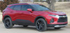 Front angle view of BLAZE ROCKER | 2019-2026 Chevy Blazer Stripes Vinyl Graphics