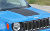 Front angle of NEW! Factory Style Jeep Renegade Trailhawk Hood Stripes 2014-2021 2022 2023