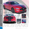 STAGE RALLY : 2018 Ford Mustang Stripes Lemans Style 7" Wide Racing Rally Stripes Vinyl Graphics Kit