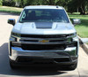 Front Hood View of 2021 2022 2023 SLT 4X4 Z71 Chevy Silverado Hood Stripes T-BOSS HOOD 2019-2026