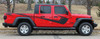 Side of red PARAMOUNT SOLID : Jeep Gladiator Side Body Graphics Decal Stripe Kit for 2020-2021 2022 2023