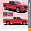 ACCELERATOR : 2014-2018 Chevy Silverado Upper Body Line Accent Rally Side Vinyl Graphic Decal Stripe Kit