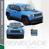 RENEGADE HOOD : 2014-2018 2019 2020 2021 2022 2023 Jeep Renegade Center Hood Blackout Trailhawk Style Vinyl Graphics Decal Stripe Kit