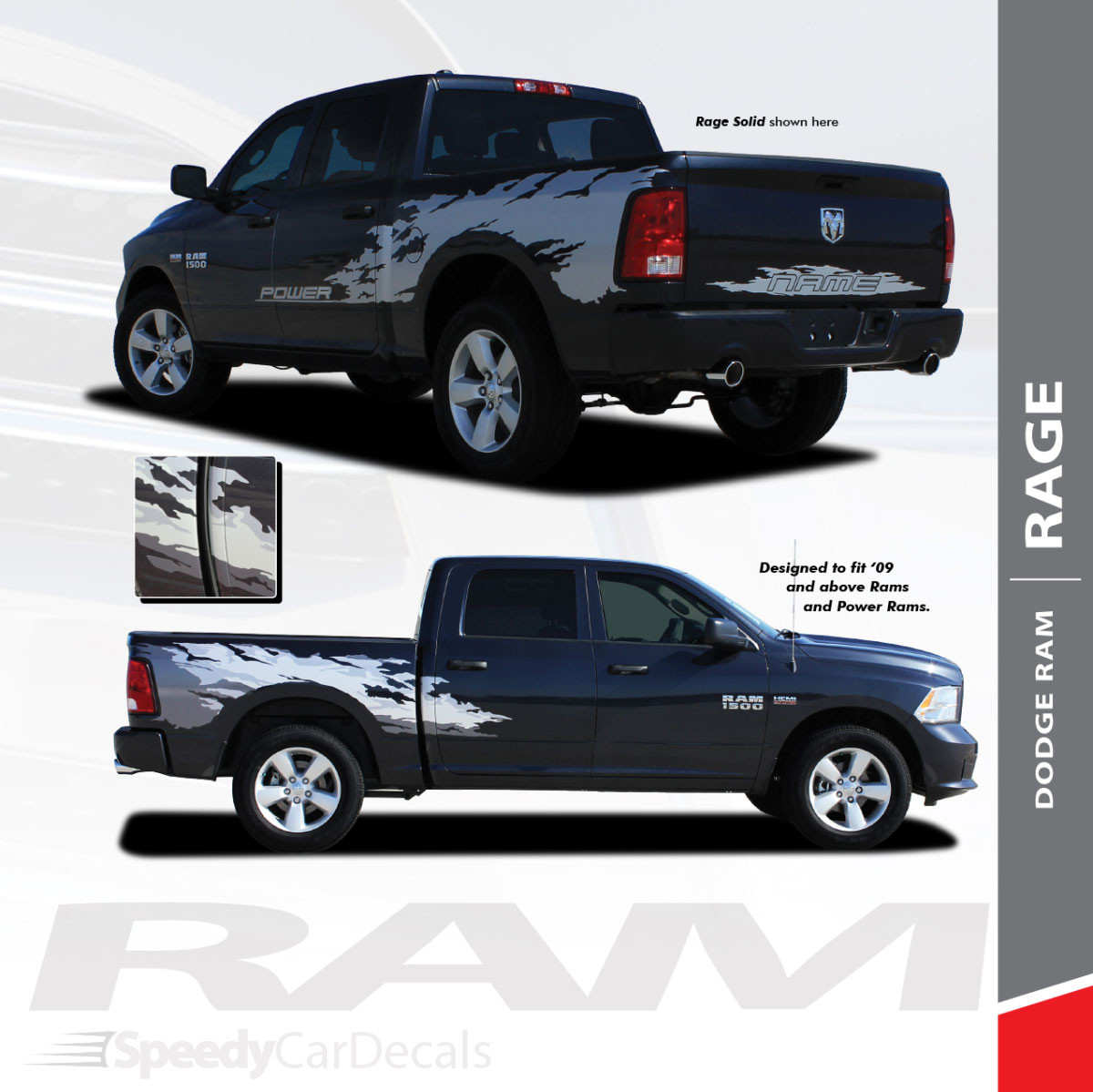 POWER | Dodge Ram Power Wagon Decals Vinyl Graphics 3M 2009-2018 ...