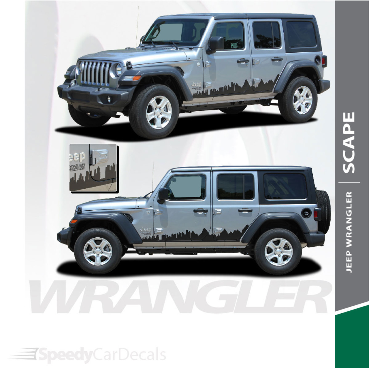 2018-2020 Jeep Wrangler Side Decals SCAPE Stripe Kit 3M Premium Auto  Striping - SpeedyCarDecals - Fast Car Decals, Auto Decals, Auto Stripes,  Vehicle Specific Graphics