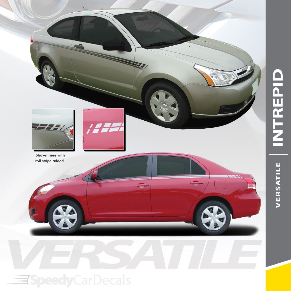 INTREPID Upper Body Striping and Graphics Kit SpeedyCarDecals Fast Car Decals, Auto Decals