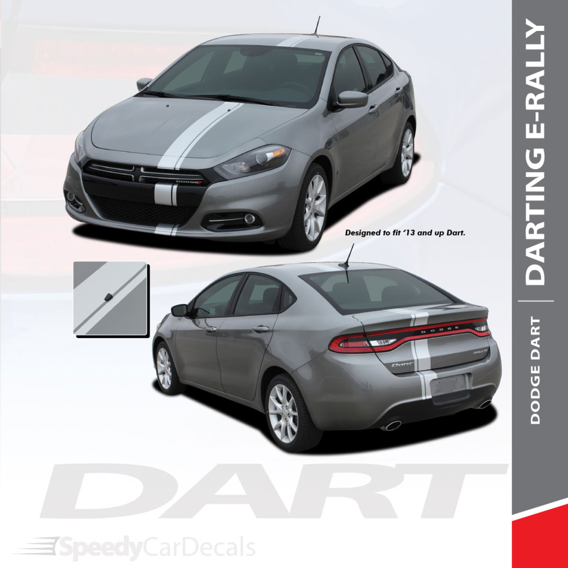 20132016 Dodge Dart Dual Racing Stripes 3M DART RALLY Premium Auto