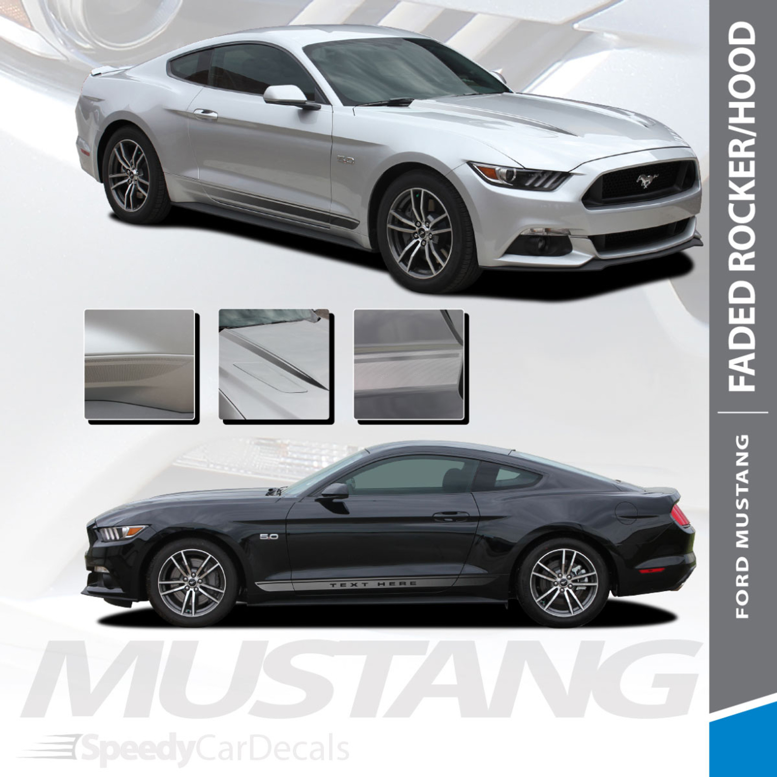 Ford Mustang Faded Rocker Panel Decals FADED ROCKER 20152018 Premium